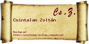 Csintalan Zoltán névjegykártya