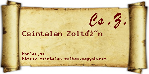 Csintalan Zoltán névjegykártya