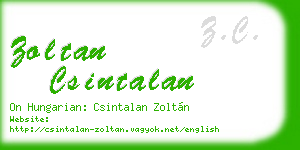 zoltan csintalan business card